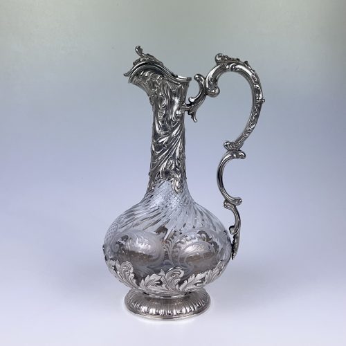 Aiguière en cristal et argent