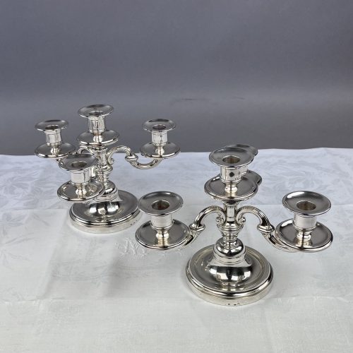 Paire de bouts de table en argent, par Christofle