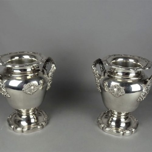 Paire De Seaux Métal Argenté Odiot Paris